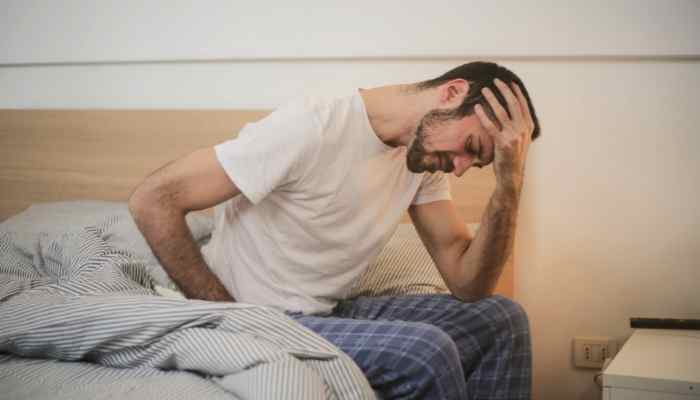 man showing signs of fatigue