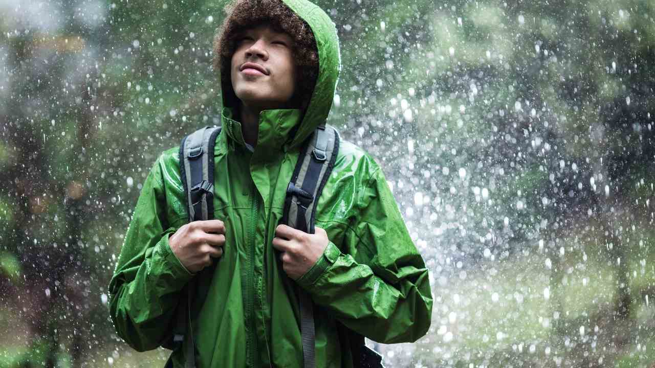 Man in a waterproof jacket
