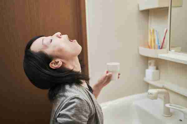 Gargling with salt water