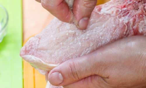 Pickling meat by hand