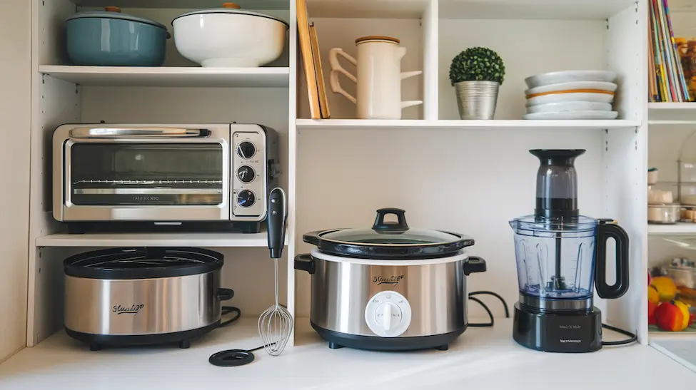 A compact kitchen filled with multipurpose appliances